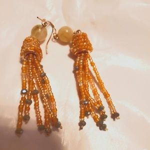 Beaded tassel earrings